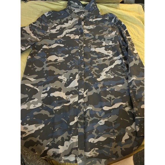 Camo Tops - Lysse Grey Camo Shirt Womens Large Bluish‎ Grey Stretch